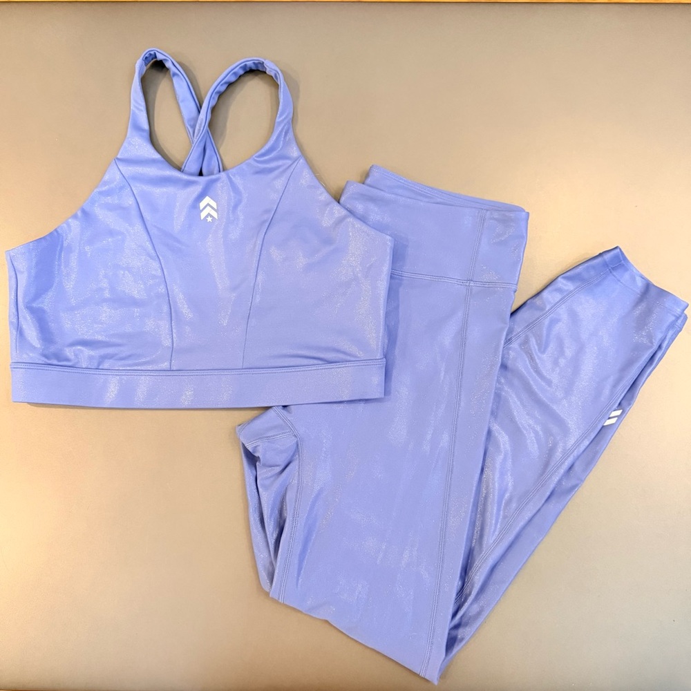Barry’s Purple Sports Bra and Leggings Set - Size Large